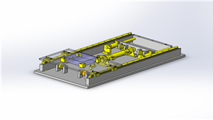 solidworks机械设备气缸4倍行程滑台三维模型