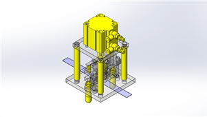 solidworks机械设备半切断夹具三维模型