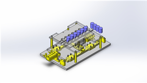 solidworks机械设备间距传送三维模型