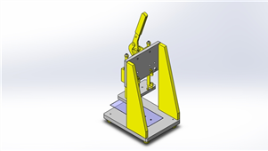 solidworks机械设备开孔夹具3D模型