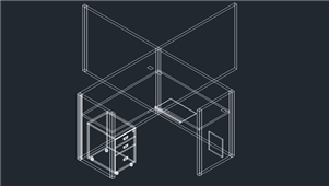 CAD办公桌屏风图纸2