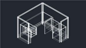 CAD屏风工作桌图纸2