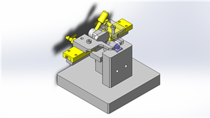 Solidworks机械设备微小零件的夹紧夹具设备模型