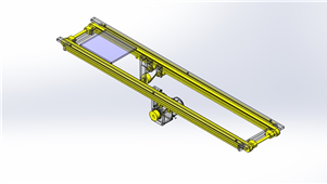 Solidworks机械列平皮带输送机设备模型