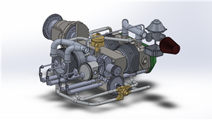 solidworks机械飞机发动机设备模型