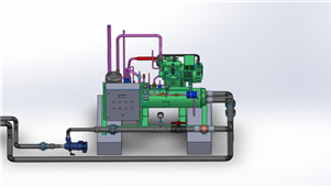 压缩冷凝与冷却塔机械设备solidworks设计