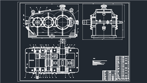 AutoCAD圆锥齿轮减速器装配图纸