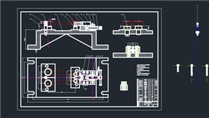 AutoCAD机械连杆铣两端面夹具装配图纸