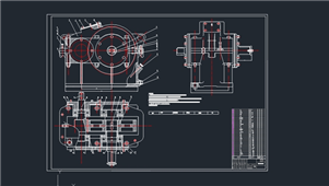 CAD一级减速器装配图纸
