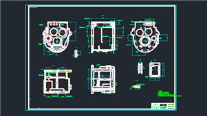 AutoCAD机械拖拉机变速箱箱体零件图纸