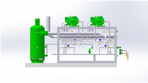 solidworks机械设备冷水机组螺杆压缩机三维模型