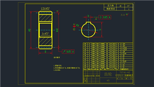 AutoCAD机械齿轮装配图纸
