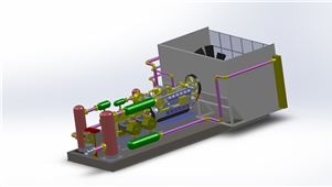 往复式压缩机 机械设备 3D模型 solidworks设计