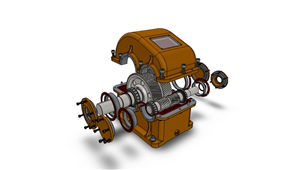 Solidworks机械设备一级减速箱设备模型