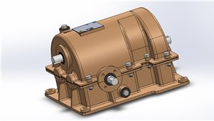 Solidworks设计附IGS格式斜齿锥齿齿轮箱3D模型