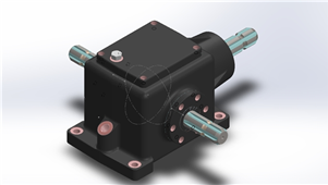 Solidworks螺旋锥齿轮箱三维建模附STEP格式