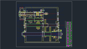 AutoCAD机械机床变速箱装配图纸