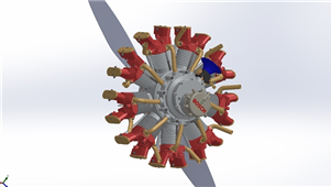 9缸星型 螺旋桨飞机 发动机 solidworks设计