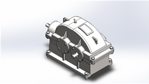 Solidworks锥齿直齿轮两级减速器三维模型STEP