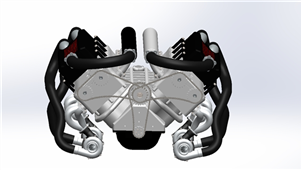 solidworks机械设备布加迪威龙发动机 三维模型