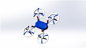 SolidWorks机械四轴无人机三维模型