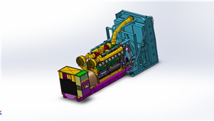 柴油发电机3D模型图纸 SolidWorks设计