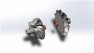 汽车涡轮增压器模型三维建模图纸 solidworks设计