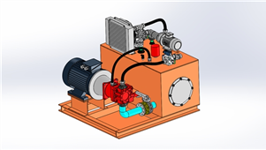 Solidworks机械设备800吨液压泵站3D模型