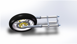 Solidworks机械三维摩托车前叉轱辘三维模型