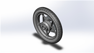 Solidworks机械三维摩托车轱辘三维模型