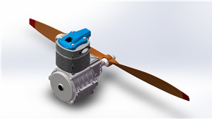 Solidworks机械设备四冲程单缸航模发动机三维模型