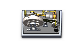 Solidworks机械设备阿特金森4冲程发动机3D模型