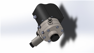 Solidworks机械设备带减速器气动马达三维建模