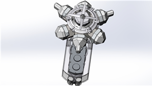 Solidworks机械设备两轴传动星形发动机三维模型