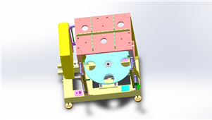 Solidworks机械设备带转盘的机架总成三维模型