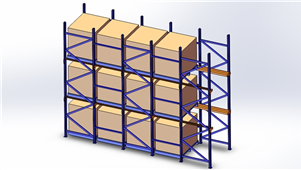 Solidworks机械钣金贯通货架三维模型