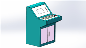 Solidworks机械钣金钻机操作台三维模型