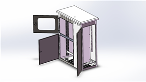 Solidworks机械钣金户外补偿柜三维模型