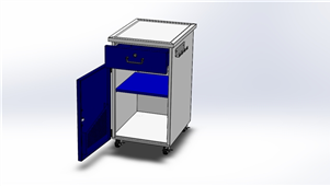 Solidworks机械钣金文件柜手推式三维模型