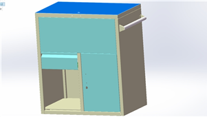 Solidworks机械钣金有锁抽屉柜3D模型