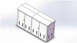 Solidworks机械钣金不锈钢户外环网柜三维建模