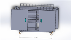 Solidworks机械钣金中转推车三维模型