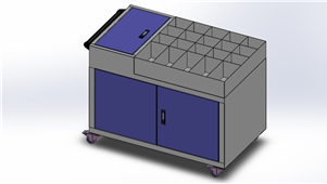 Solidworks机械钣金物料车三维模型