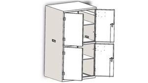 Solidworks机械钣金双开门多用途金属柜三维模型