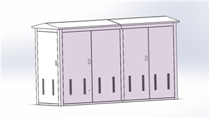 Solidworks机械钣金不锈钢户外环网柜三维模型