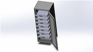 Solidworks机械钣金多层抽屉柜三维模型