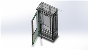 Solidworks机械钣金靠墙户外电控柜三维模型