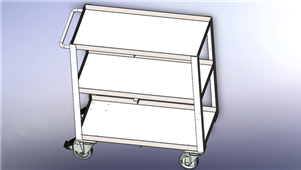 Solidworks机械钣金不锈钢手推车三维模型