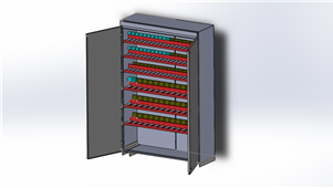 Solidworks机械钣金数控冲订模具柜三维模型