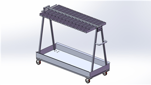 Solidworks机械钣金电压线工装车三维模型